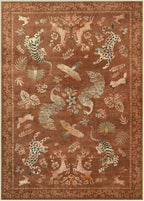 Moynesa Orange 5x7 Bedroom Rugs, Vintage Peacock Floral Washable Area Rugs - Image 2