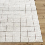 Livabliss x Our PNW Home Cascade Minimalist Grid Area Rug, Grid Ivory/Taupe - Image 3