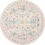 Wonnitar Pink Floral Round Rugs 5ft, Soft Circle Rug Non Slip Washable Round - Image 9