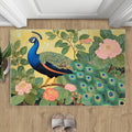 Peacock Peony Rugs for Bedroom by STRELEC