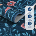 GarveeHome 3x5 Small Area Rug for Bedroom Floral Washable Rugs Non Slip Stain - Image 5