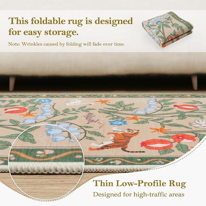 Collive 2x3 Rugs for Entryway, Small Washable Jungle Animal Door Mat Indoor - Image 5