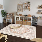 LIVEBOX 5x7 Area Rugs for Living Room, Washable Nursery Orange Boho Rug Soft - Image 6