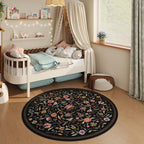 Vintage Medallion Floral Round Rug 4ft, Washable Circle Area Rug, Non-Slip Soft - Image 4