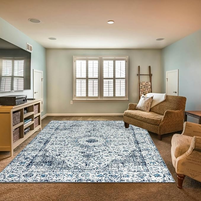Easy-Going Large Area Rug 8x10 Washable Boho Rugs - Image 8