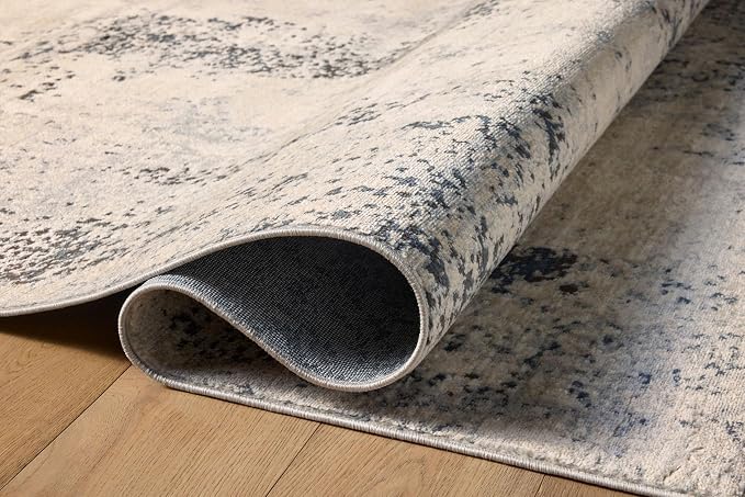 Loloi Teagan Collection TEA-07 Natural/Denim 2'-8" x 10'-6" Runner Rug - Image 9