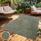Paco Home Modern Area Rug with Abstract Line Pattern and Contour-Cut in Green - Image 2