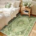 Area Rugs 3'x5' Washable Non-Slip, Floral Vintage Distress Print Pattern by RELEANY