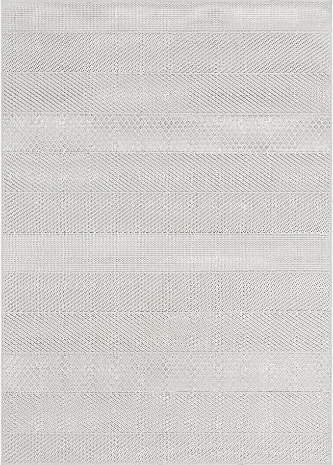 Beverly Rug Micro Loop Area Rug White 8x10 Modern Luxury Soft Boho Geometric - Image 3