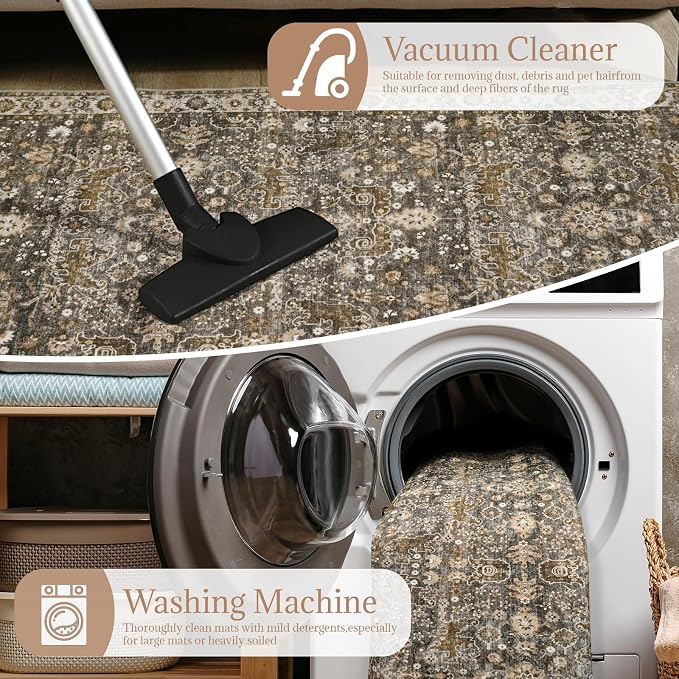8x10 Washable Area Rugs Ultral Soft Non-Slip Stain Resistant Vintage Boho Large - Image 10