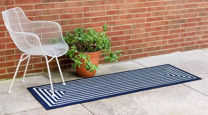 Unique Loom Sabrina Soto Outdoor Collection Geometric, Carved Area Rug - Image 2
