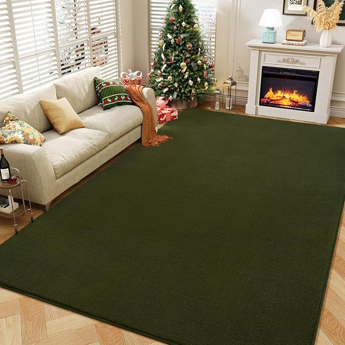 Amearea Large Modern Area Rugs for Bedroom Living Room, 5x8 Feet Olive Green - Image 8