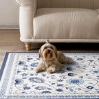 EVERGRACE Hallyway Area Runner Rugs 2x10, Boho Floral Faux Wool Indoor Outdoor - Image 5