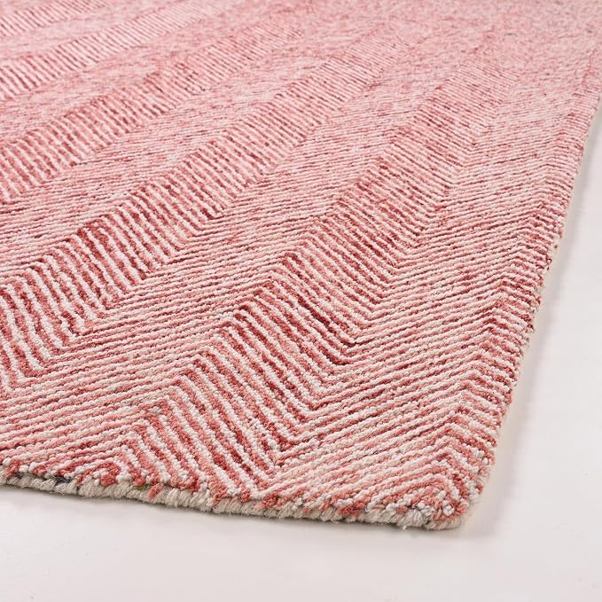 Modern Herringbone Chevron Collection Handcrafted Wool Area Rug by RestorationandRenovation