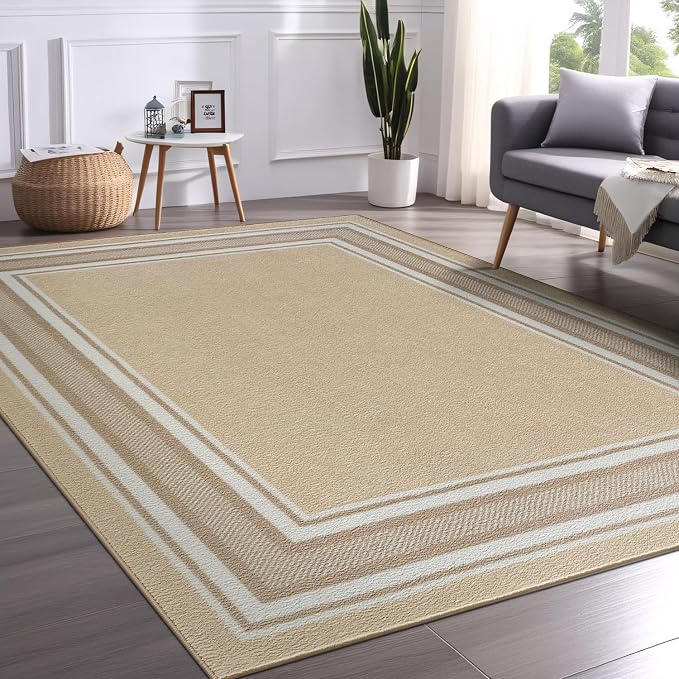Beverly Rug Non Slip Area Rugs 8x10 Modern Bordered Non Skid Rubber Backing - Image 4