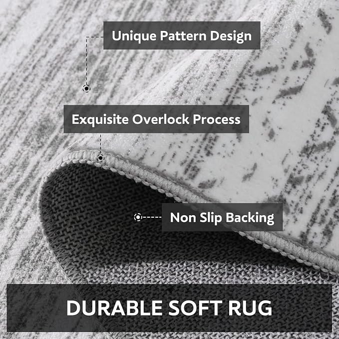 4x6 Area Rugs for Living Room Machine Washable Rug Distressed Indoor Carpet - Image 5