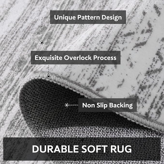 6x9 Area Rugs for Living Room Machine Washable Rug Distressed Indoor Carpet - Image 5