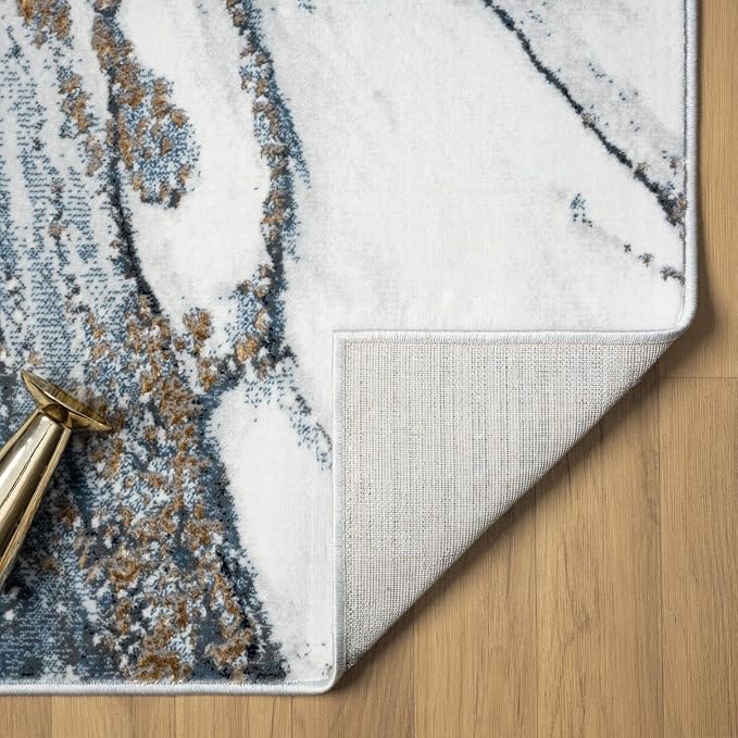 LUXE WEAVERS Marble Effect Abstract Blue 6x9 Area Rug - Image 9
