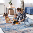 Abstract 6x9 Area Rug for Living Room Dining Room Office Bedroom Blue - Image 8