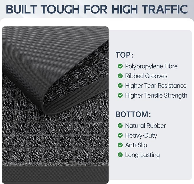 Amyracel Front Door Mat Outside Entrance, Heavy Duty Rubber Backing Door Mats - Image 5