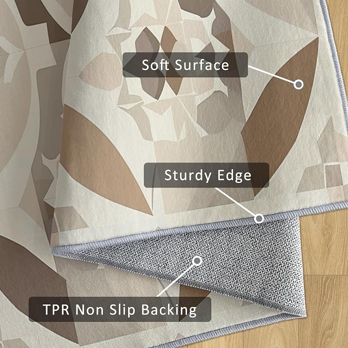 Geometric Rug, Washable 4x5 Rug - Image 5