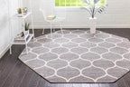 Rugs.com Lattice Frieze Collection Rug – 5' Octagon Light Gray Medium Rug - Image 2