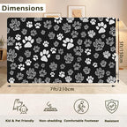 Cat Paws Black Area Rug for Living Room, Non-Slip Backing Low Pile Modern - Image 2