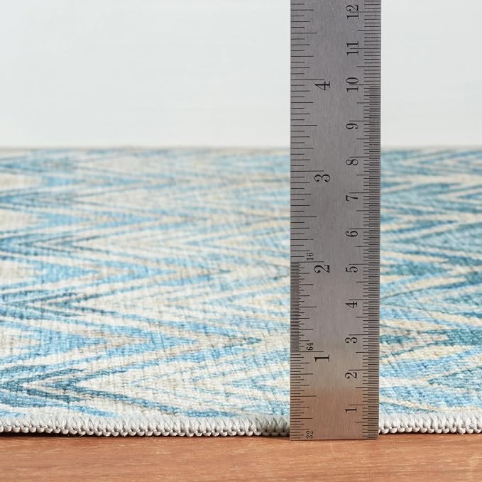 Dash & Albert Seneca Blue Machine Washable Rug, 3 X 5 Feet - Image 2