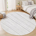 Nakagishi Round Rug Boho Area Rugs: 8x8 Washable Large Circle Neutral Soft - Image 5