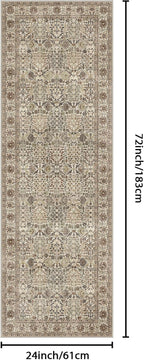 Bavni 2x6 Rug Runners for Hallways, Washable Runner Rug Non Slip, Vintage - Image 2