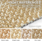 Collive Boho Living Room Rugs 5X8 ft, Washable Area Rug Woven Cotton Modern - Image 5