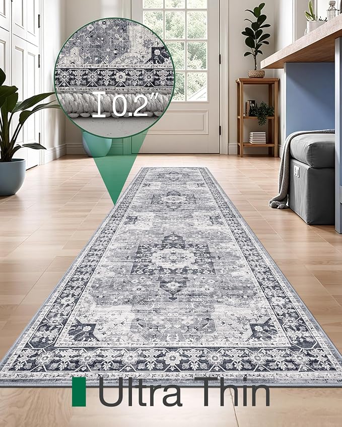 LUMI Runner Rug 3x10, Washable Non-Slip Hallway Throw Rugs, Long Soft Thin - Image 3