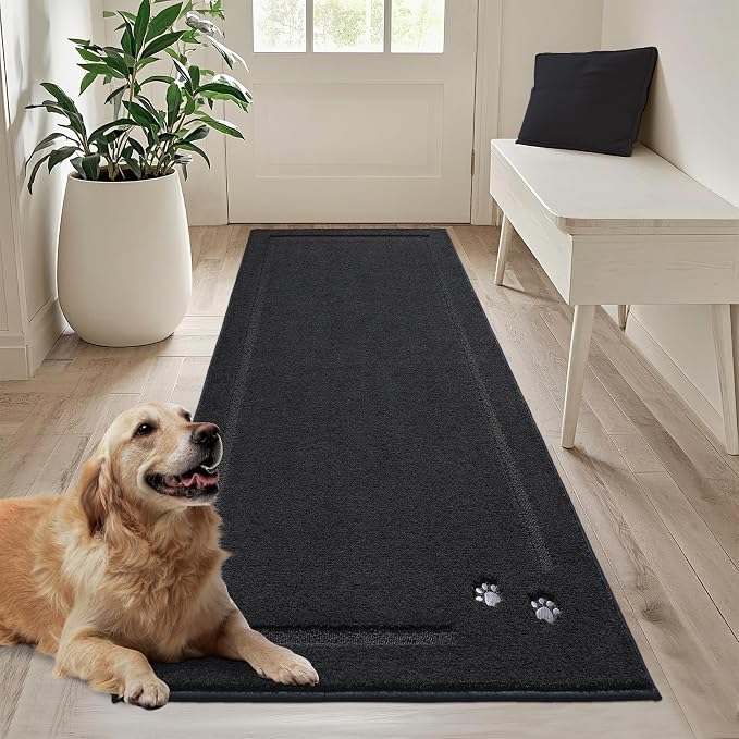 BEQHAUSE Dog Door Mat for Muddy Paws 32"x70" Dirt Trapper Absorbent Doormat Non by BEQHAUSE