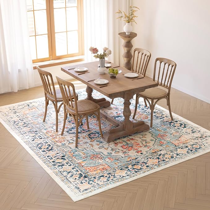 VK VK·LIVING Machine Washable Rug 4'x6' Vintage Design Washable Area Rugs - Image 7