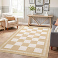 Vasofe 3x5 Plaid Rug, Jute Rugs, Washable Outdoor Indoor Checkered Carpets by VasofeSoftFluffyRugs