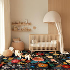 Floral 9x12 Area Rug Machine Washable Soft Print Boho Carpet Non Slip Doormat - Image 9