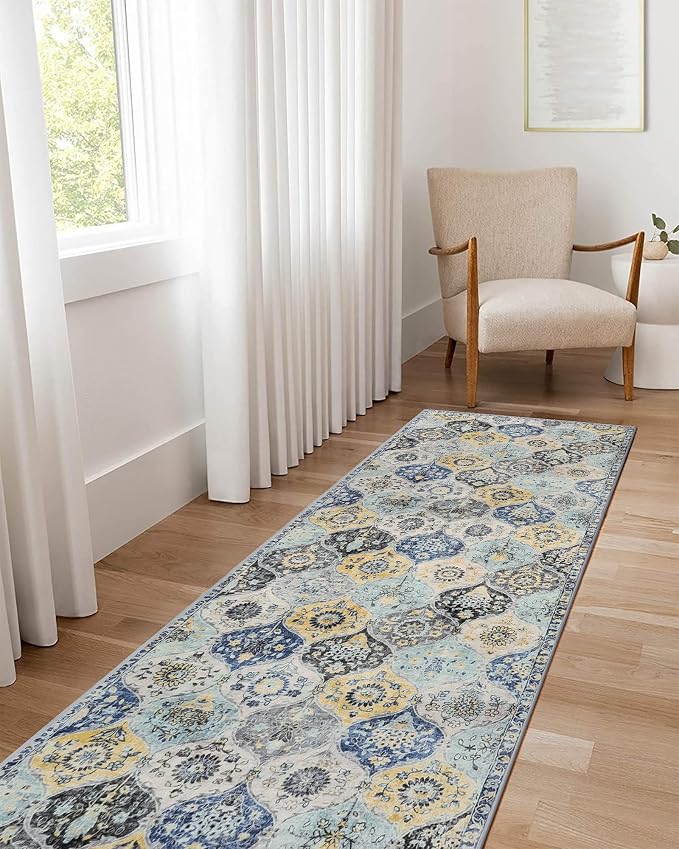 Lahome Moroccan Washable Hallway Runner Rug, Oriental Vintage Non-Slip Laundry - Image 5