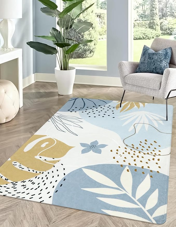 Lahome Boho Blue Area Rug for Living Room - Image 2