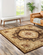 Rugs.com Chateau Collection Rug – 4 Ft Square Brown Medium Rug Perfect - Image 4