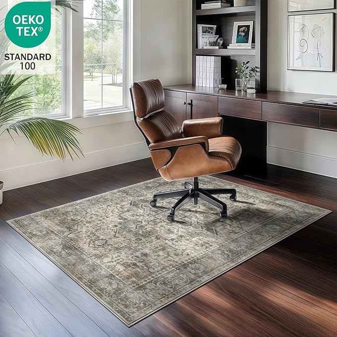 4x6 Machine Washable Area Rug for Living Room, Kids and Pets Friendly for - Image 3
