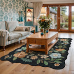 Lahome Floral Rugs for Living Room, 5x7 Area Rugs Ultra-Thin Soft Washable Rug - Image 2