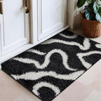 Rugshop Abstract Wavy Shag Area Rug Anthracite Dark Gray 2' x 3' Ideal - Image 7