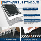 Modern Low Pile Non Slip 5x7 Machine Washable Living Room Area Rug Foldable - Image 6