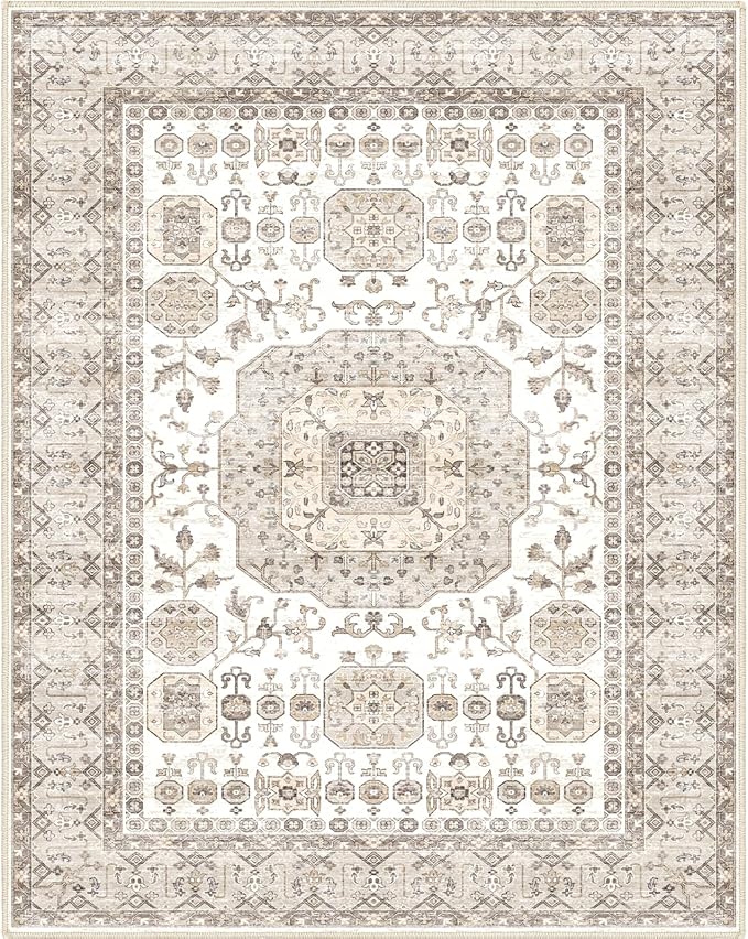 8x10 Area Rug Washable Living Room Carpet Bedroom Rug, Retro Accent Throw - Image 3