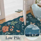 Lahome Floral Washable Rugs for Bedroom, 4X6 Area Rug Ultra-Thin Soft Living - Image 5