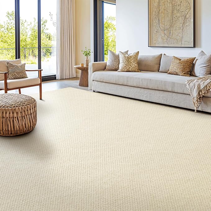Shilucheng Wool Rug 9x12 Non-Slip, Blend 80% Wool and 20% Cotton Rugs - Image 2