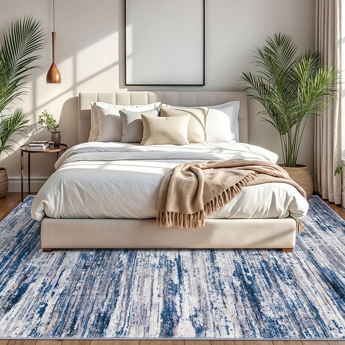 8x10 Modern Abstract Area Rug for Bedroom, Non-Shedding Carpet for Living Room - Image 3