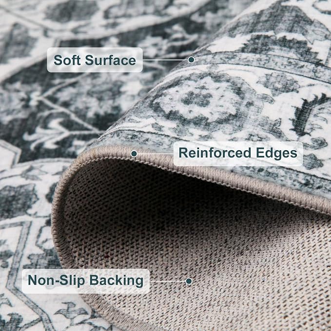 WILLSUN Washable Area Rugs, 5x7 Non-Slip Boho Large Area Rugs - Image 6