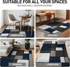 Rugshop Modern Geometric Boxes Navy Area Rug, Carpet - Image 3