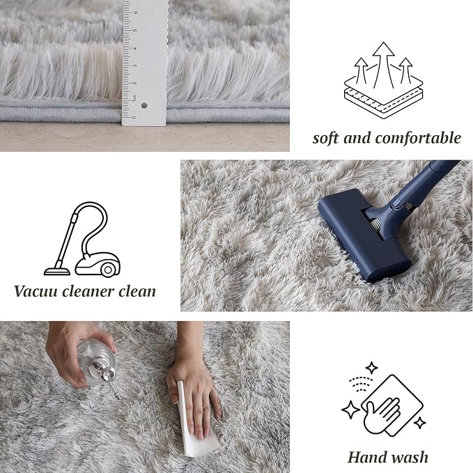 8x10 Area Rugs for Living Room Bedroom, Soft Fluffy Shaggy Bedside Rug - Image 6